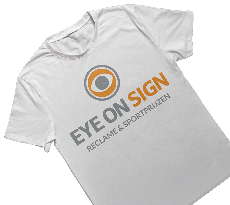 T-shirt bedrukt met het met logo van Eye On Sign T-shirt bedrukt met het met logo van Eye On Sign